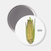 Corn cartoon illustratie magneet (Voorkant / Achterkant)