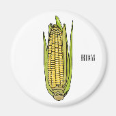 Corn cartoon illustratie magneet (Voorkant)