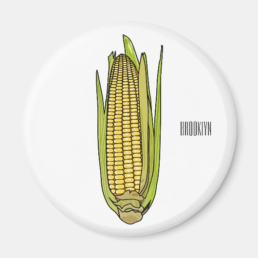 Corn cartoon illustratie magneet (Voorkant)