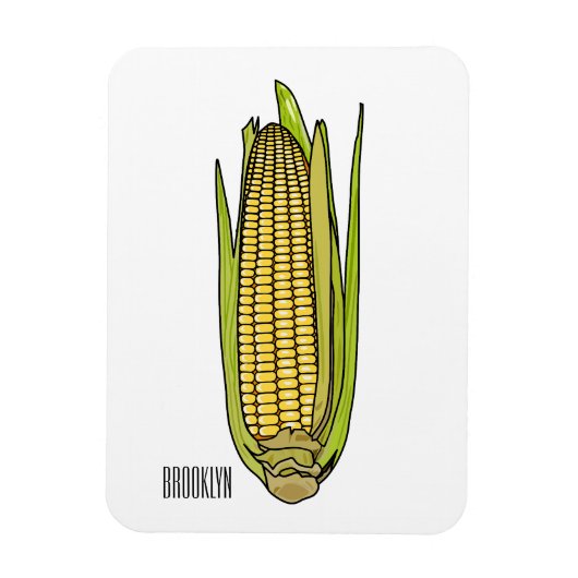 Corn cartoon illustratie magneet (Verticaal)