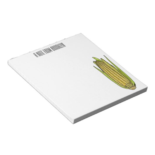 Corn cartoon illustratie notitieblok (Schuin)