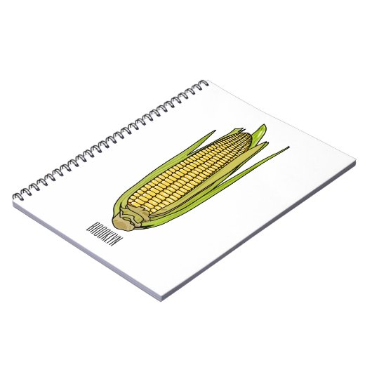 Corn cartoon illustratie notitieboek (Linkerzijde)