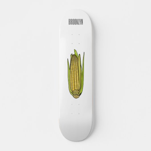 Corn cartoon illustratie persoonlijk skateboard (Voorkant)
