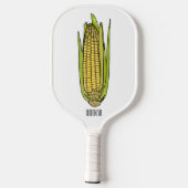 Corn cartoon illustratie pickleball paddle (Achterkant)