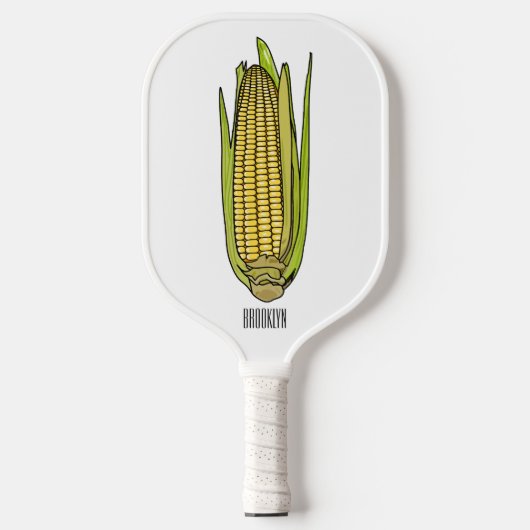 Corn cartoon illustratie pickleball paddle (Voorkant)