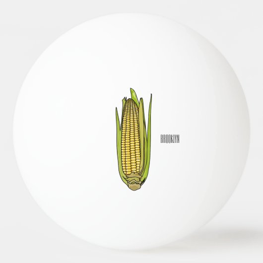 Corn cartoon illustratie pingpongbal (Voorkant)