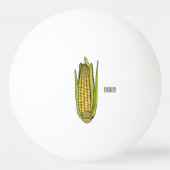 Corn cartoon illustratie pingpongbal (Achterkant)