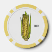 Corn cartoon illustratie poker chips (Achterkant)