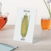 Corn cartoon illustratie reclamebord met voetstuk (Insitu)