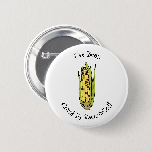 Corn cartoon illustratie ronde button 5,7 cm (Voorkant /achterkant)