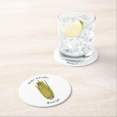 Corn cartoon illustratie ronde kartonnen onderzetter (Insitu)