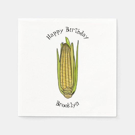 Corn cartoon illustratie servet (Voorkant)