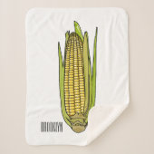 Corn cartoon illustratie sherpa deken (Voorkant)