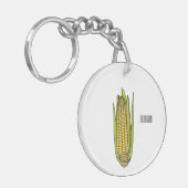 Corn cartoon illustratie sleutelhanger (Voorkant Links)
