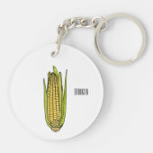 Corn cartoon illustratie sleutelhanger (Achterkant)