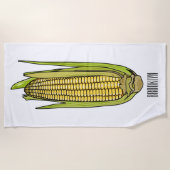 Corn cartoon illustratie strandlaken (Voorkant)