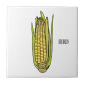 Corn cartoon illustratie tegeltje (Voorkant)