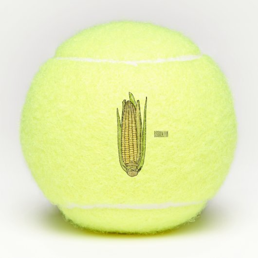 Corn cartoon illustratie tennisballen (Voorkant)