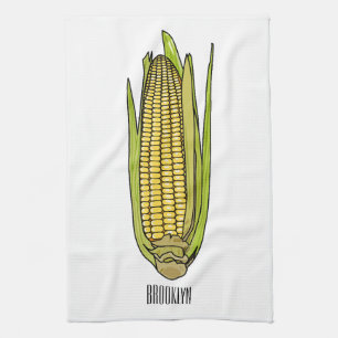 Corn cartoon illustratie theedoek