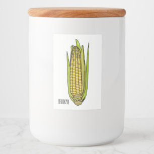 Corn cartoon illustratie voedselcontainer etiket