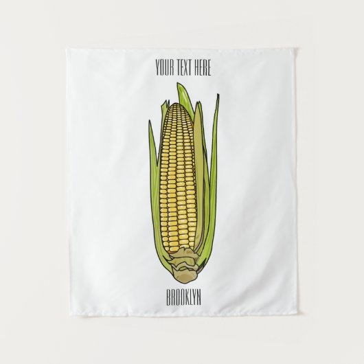 Corn cartoon illustratie wandkleed (Voorkant)