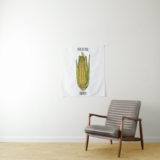 Corn cartoon illustratie wandkleed (In situ)