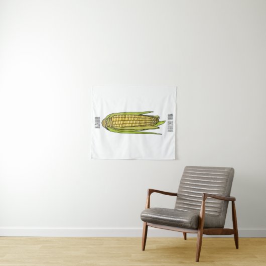 Corn cartoon illustratie wandkleed (In Situ (horizontaal))