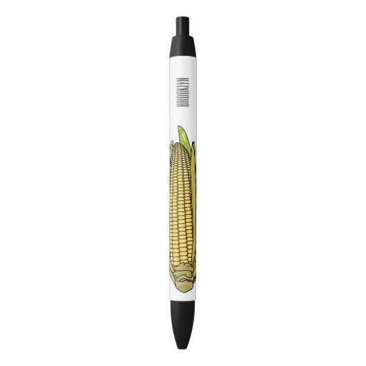 Corn cartoon illustratie zwarte inkt pen (Voorkant Verticaal)