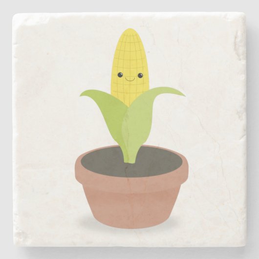 Corn Character Stenen Onderzetter (Voorkant)