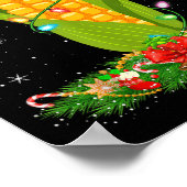 Corn Christmas Lights Funny Santa Hat Corn Xmas  Poster (Hoek)