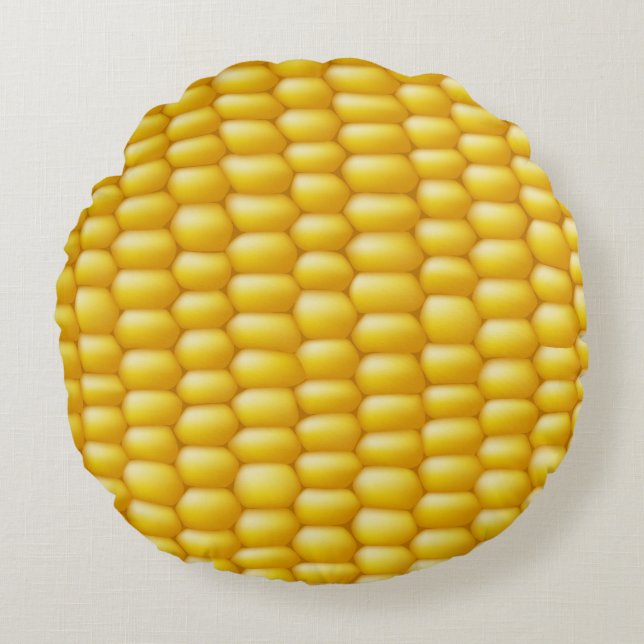 Corn Cob Achtergrond Rond Kussen (Voorkant)