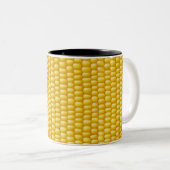 Corn Cob Achtergrond Tweekleurige Koffiemok (Voorkant rechts)