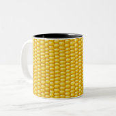 Corn Cob Achtergrond Tweekleurige Koffiemok (Voorkant links)