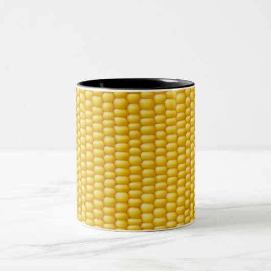 Corn Cob Achtergrond Tweekleurige Koffiemok (Center)
