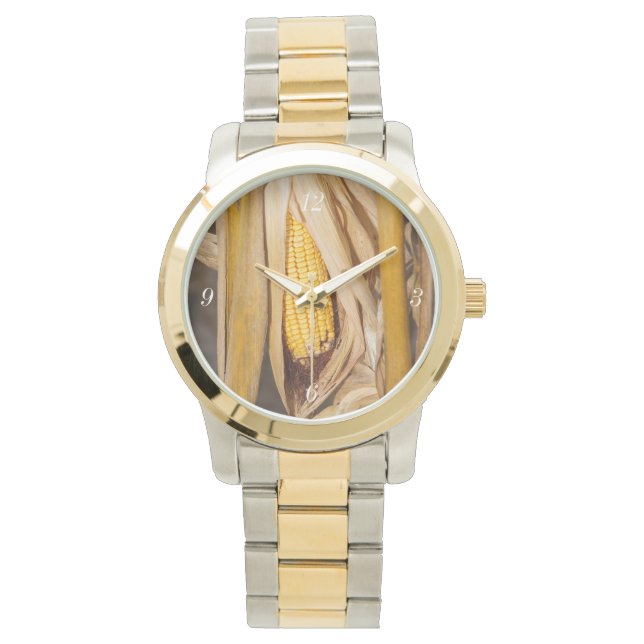 Corn Cobb op Stalk Horloge (Voorkant)