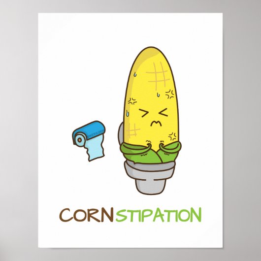 Corn Constipation in the Toilet Punny Humor Poster (Voorkant)