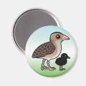 Corn Crake met baby Magneet (Voorkant / Achterkant)