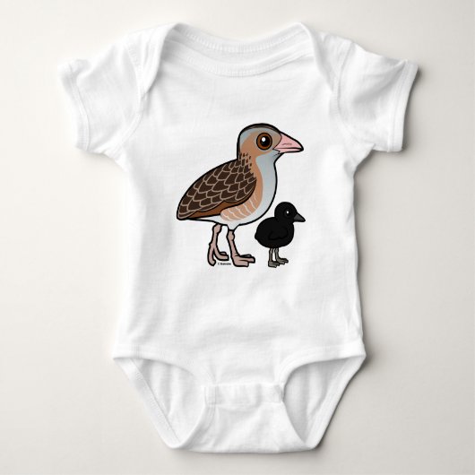 Corn Crake met baby Romper (Voorkant)