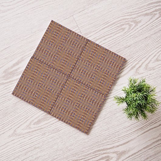 Corn Curves en Stippen Basketweve Neutrals Tegeltje