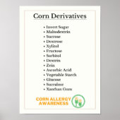 Corn Derivaten Allergie Awareness Poster (Voorkant)