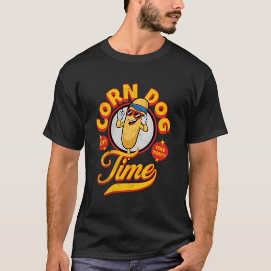 Corn Dog Carnaval Voedsel Gebakken Corndog Lover T-shirt (Voorkant)