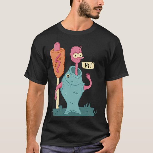 Corn dog en vreemde man verkleed als bungeoppang t-shirt (Voorkant)
