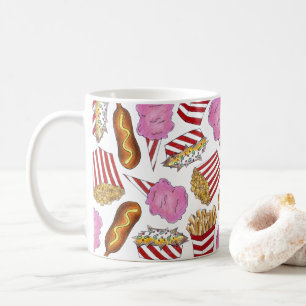 Corn Dog Popcorn Nacho Fries Cotton Snoep Carnaval Koffiemok