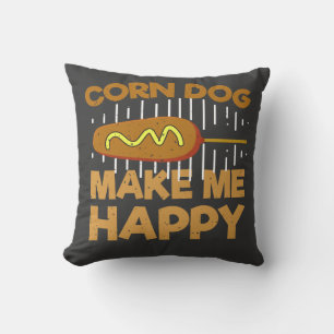 Corn Dogs Make Me Happy beroemd gemaakt door Funny Kussen