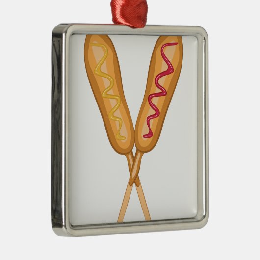 Corn Dogs Metalen Ornament (Rechts)
