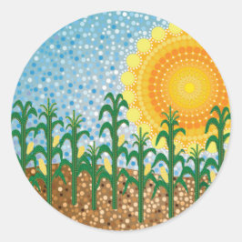 Corn Field Ronde Sticker