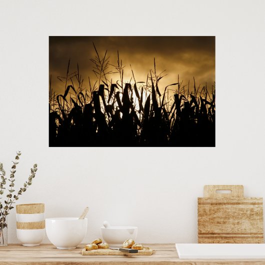 Corn field Silhouettes Poster (Keuken)
