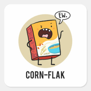 Corn-flak Sassy Cereal Pun Sticker