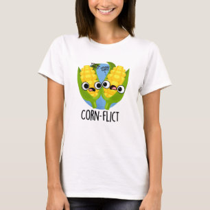 Corn-flict Grappige Corn Pun T-shirt