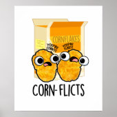 Corn-flicts Funny Corn Flakes Pun Poster (Voorkant)